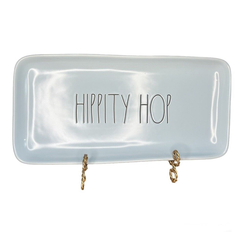 Rae Dunn Easter “Hippity Hop” Platter NEW Robins Egg Blue